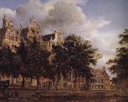 Jan van der Heyden Canal house oil painting